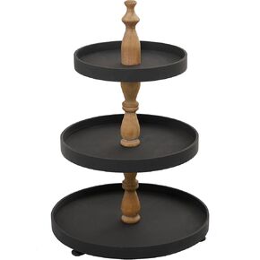 Deco 79 Wood 3 Tiered Tiered Server, 15" x 15" x 24", White