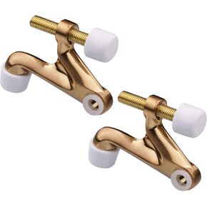 Triumph Hardware 2 Pack Hinge Pin Door Stopper,Adjustable Heavy Duty Door Stopper 2-3/8"x15/16",Champagne Bronze,with White Rubber Bumper Tips in Saudi Arabia