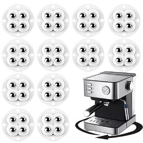 3 Set Self Adhesive Mini Caster Wheels 360 Degree Rotation Sticky Pulley Stainless Steel Universal Wheel with Bearing Roller Casters for Furniture Storage Box Moving Carton (White)