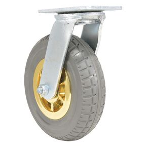 Vestil CST-VE-8X2FF-S Flat-Free Swivel Caster 8 in. Diameter x 2 in. Width 661 Lb. Capacity Dark Gray/Gold
