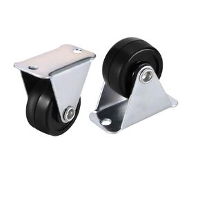 uxcell Caster Wheels 1" Rubber with Top Plate 11LBS Capacity for Furniture Carts Workbench, Black, Pack of 2