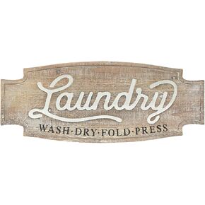 DeliDecor Large Laundry Sign Rustic Carved Wood Wall Decor, Vintage Laundry Room Decor Farmhouse Wall Hanging Signs Decoration Funny Housewarming Gifts Wall Art, 23.6 x 9.5 inch