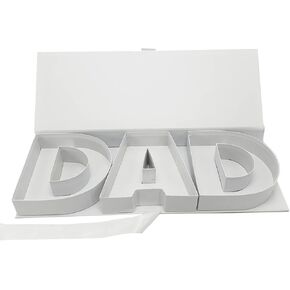 Father's Day DAD Letter Box Fillable Sweet Charcuterie Flower Arrangement Gift Holder Birthday Decorative (black), shengheDAD1