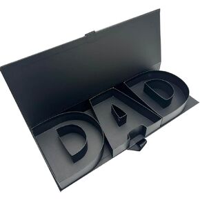 Father's Day DAD Letter Box Fillable Sweet Charcuterie Flower Arrangement Gift Holder Birthday Decorative (black), shengheDAD1