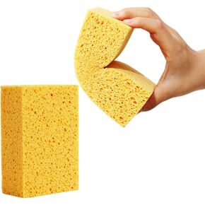 Natural Sponges Kitchen,2" Thick Extra Large Heavy Duty Scrub Sponges,Household Cleaning Sponge for Dishes,Cookware (15x10x5cm,2 Pcs)