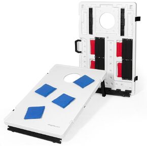 Play Platoon All Weather Cornhole Set with Two Portable Plastic Cornhole Boards and 8 Cornhole Bean Bags