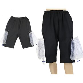 Urine Bag Holder Pants, Catheter Leg Bag Cropped Pants with 2 Pockets Holding Urinate Drainage Bags for Biliary Catheters, Nephrostomy, Cystostomy (Black,XL)