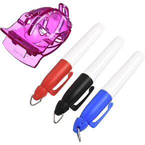 Golf Ball Liner - Clamp Style Line Marking Drawing Stencils Marker Template Linear Alignment Kit, with 3 Pen, Apply to Golf Sport (39mm ID, Purple)