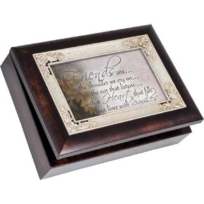 Cottage Garden The Shoulder We Cry On Burlwood Jewelry Music Box Plays What Friends are for