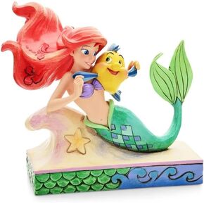 Disney Traditions by Jim Shore “The Little Mermaid" Ariel with Flounder Stone Resin Figurine, 5.25"