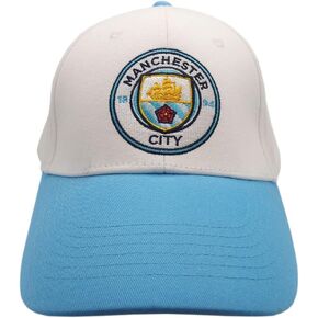 Curved Bill Adjustable Hat, Manchester City, White