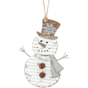 Burton+Burton Rustic Galvanized Metal Snowman Ornament