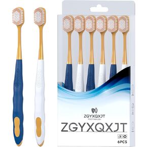 Adult Ultra Soft Bristle Wide Head Toothbrush, Excellent Cleaning Effect for Large Head, Ultra Soft Brush Thread Can Effectively Clean Sensitive Teeth or Gingivals (6 Pack)