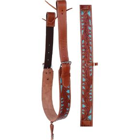 ProRider Horse Western Leather Floral Tooled Back Rear Cinch Flank w/Off Billets 9761A