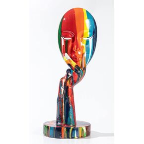 coffee table decor statues and sculptures, Modern Abstract Art Statue decorations for living room, colorful Unique Home Decorations(Face)