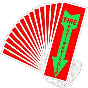 Fire Extinguisher Sign 10 Pack Fire Extinguisher Stickers 4" x 12" 5 Mil Vinyl - Laminated for Ultimate Protection, Durability Self Adhesive Decal UV Protected & Weatherproof