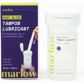 Marlow 100% Organic Cotton Easy Glide Tampons with Compact Applicator | Tampon Lubricant (40mL)