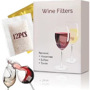 Trobing Wine Filter 24 Bags, Removes Sulfites Histamines and Tannin, No More and Headaches Nausea, Wine Allergy Sensitivity Prevention, All Natural Purifier Filters