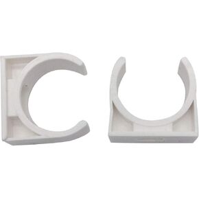 1 Inch(25mm) Dia PVC U Shaped Pipe Fitting Clamps Clips Water Tube Holder for Water Supply White 50pcs(25mm)