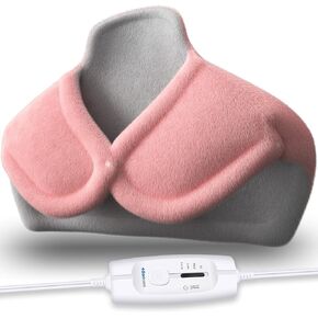 Boncare® Weighted Heating Pad XL Size for Neck/Shoulders/Back Pain Relief with 4 Temperature Settings 90 Mins Auto-off Super Soft Velvet Hot Heat Pad (Pink, 19"x27.5")