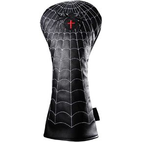 Spider Embroidery Black Golf Head Covers Driver/Fairway Wood/Hybrid/Iron Head Covers