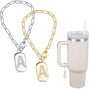 2Pcs Letter Stanley Cup Accessories, Stanley Charms, Stanley Cup Accessories Name Plate, Elegant and Timeless Accessories for Stanley Tumbler