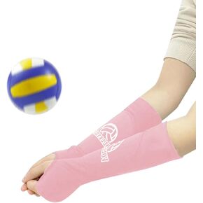 ANKOMINA 1 Pair Volleyball Arm Sleeves Hitting Passing Forearm Sleeves with Protection Pads Thumb Hole for Adult Youth