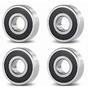 16001-2RS Bearings, 12x28x7mm Ball Bearing 16001RS Double Rubber Sealed Shielded Bearing ID 12mm, OD 28mm, Thickness 7mm Pre-Lubricated Deep Groove Ball Bearing for 3D Printer, Scooters 4pcs