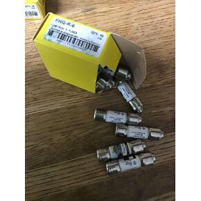 10 Pcs of FNQ-R-6 Class CC 6 Amp Fuses 600 Volt Tron