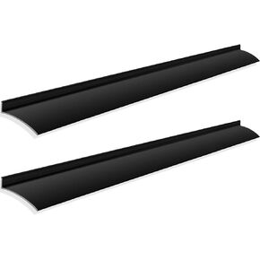2 Pcs Black Anodized Aluminum Door Drip Cap Overall Height 1-1/2 Inches Overhead Rain Top Drip Edge Door and Window Rain Deflector Home Rain Drip Guard Door Top Weatherstrip (40 Inch)