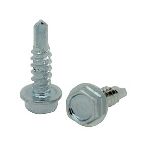 100 Qty #8 x 5/8" Zinc Hex Washer Head TEK Self Drilling Sheet Metal Screws (BCP61)