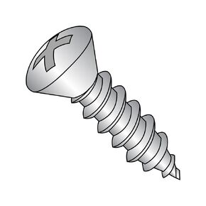 Small Parts 0407ABPO188 18-8 Stainless Steel Sheet Metal Screw, Plain Finish, 82 degrees Oval Head, Phillips Drive, Type AB, #4-24 Thread Size, 7/16" Length (Pack of 100)