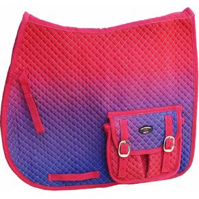 CHALLENGER Horse Quilted English All-Purpose Aussie Trail Saddle Pad Ombre Pockets 72164