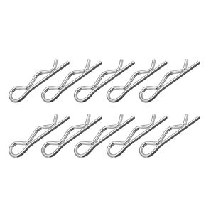 Cotter Pins (1.8mm x 35mm) 100Pcs, Carbon Steel R Shaped Spring Clip Pins for Hitch Pin Lock Systems, Silver Tone