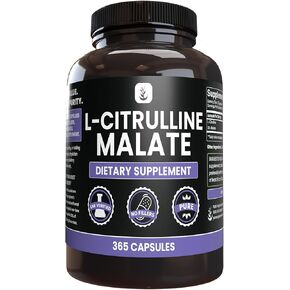 PURE ORIGINAL INGREDIENTS L-Citrulline DL-Malate 2:1 (365 Capsules) No Magnesium Or Rice Fillers, Always Pure, Lab Verified
