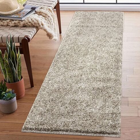 2x6 Runner Rug, Ultra Soft Fluffy Rugs Plush Shag Entryway Runners Solid Shaggy Runners Indoor Furry Long Floor Mat for Hallway Kitchen Laundry Nursery Home Decor Modern Bedside Rug, Natural in Saudi Arabia