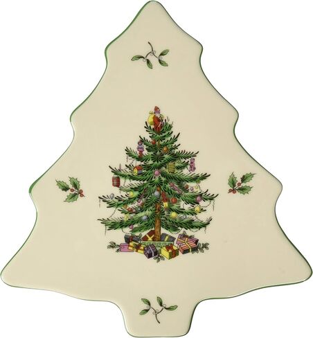 Spode Christmas Tree 3-Piece Hostess Set, 8 – Inch Butter Dish with Lid, 3 – Inch Salt and Pepper Shaker, Made of Fine Earthenware, Perfect for Hosting or as a Christmas Gift, Dishwasher Safe in Saudi Arabia