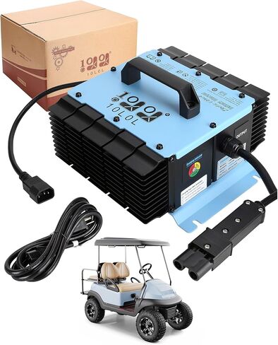 10L0L 48V شاحن 1200W 18A شاحن بطارية عربة الجولف يناسب 48 فولت Yamaha Golf Cart G19 G22 يدعم 3 أنواع بطاريات مع قابس ثنائي الدبوس، IP67 مقاوم للماء، شحن سريع in Saudi Arabia