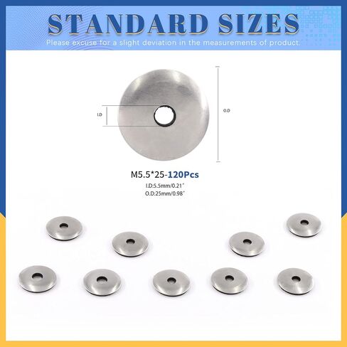 Glarks 120Pcs M5.5x16 Stainless Steel Neoprene Backed EPDM Bonded Sealing Washers Assortment Kit Work for #5 Screws (M5.5x16) in Saudi Arabia