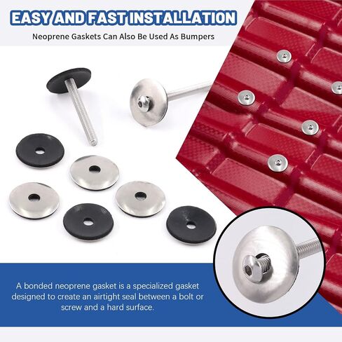 Glarks 120Pcs M5.5x16 Stainless Steel Neoprene Backed EPDM Bonded Sealing Washers Assortment Kit Work for #5 Screws (M5.5x16) in Saudi Arabia