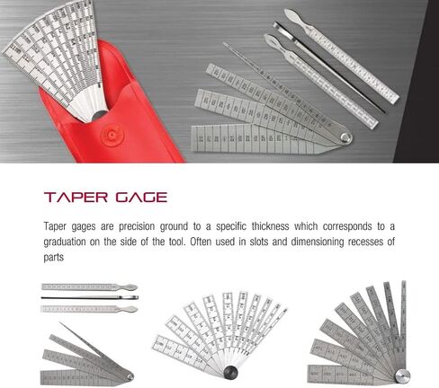 Starrett Tempered Steel Taper Gage with Locking Device - Ideal for Professionals and DIY Home Improvement - .500-1" Range, 2-3/4" Length, 10 Leaves - 269B in Saudi Arabia