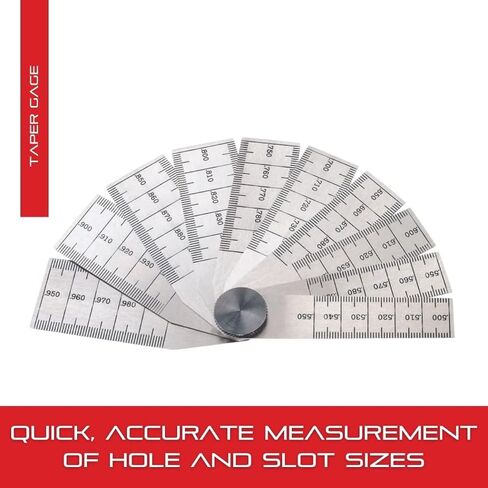 Starrett Tempered Steel Taper Gage with Locking Device - Ideal for Professionals and DIY Home Improvement - .500-1" Range, 2-3/4" Length, 10 Leaves - 269B in Saudi Arabia