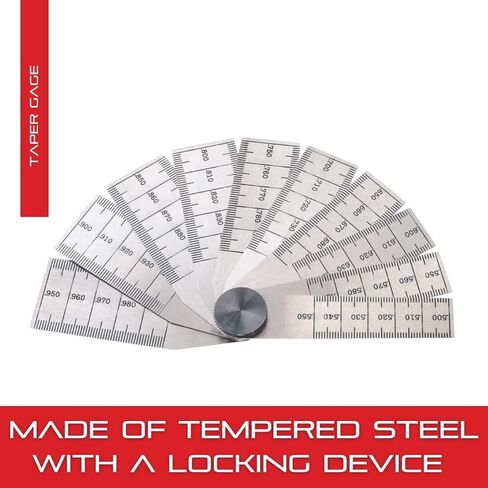 Starrett Tempered Steel Taper Gage with Locking Device - Ideal for Professionals and DIY Home Improvement - .500-1" Range, 2-3/4" Length, 10 Leaves - 269B in Saudi Arabia