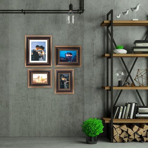 XUANLUO 8x10 2 قطعة إطار الصورة العتيقة الخشب الحبوب اللون إطار الصورة مع الزجاج المقسى إطار خمر لمكتب يقف الجدار شنقا هدايا الزفاف الأسرة in Kuwait