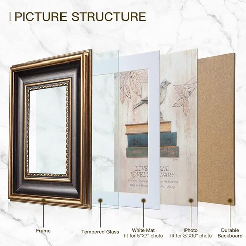 XUANLUO 8x10 2pcs Picture Frame Antique Wood Grain Color Photo Frame with Tempered Glass Vintage Frame for Desk Standing Wall Hanging Family Wedding Gifts in Saudi Arabia