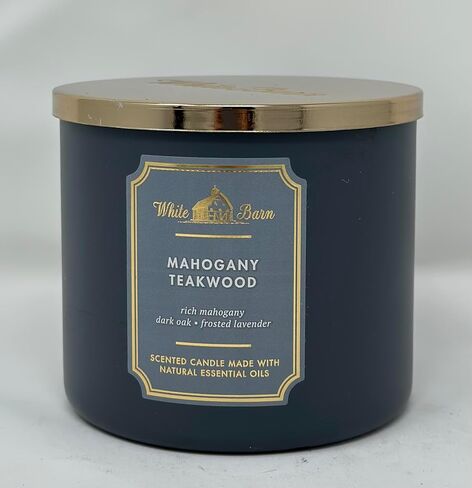Mahogany Teakwood 3 Wick Candle 14.5 oz / 411 g [Made with Natural Essential Oil] in Saudi Arabia