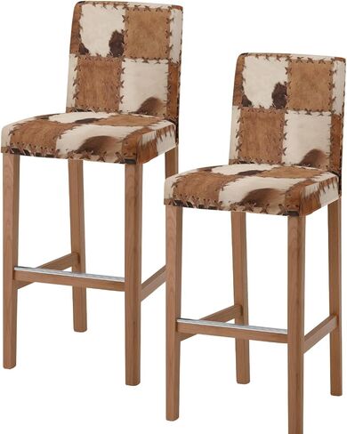 Bar Stool Chair Covers Cow Print Vintage Animal Brown Stretch Pub Counter Stool Chair Slipcover for Dining Room Cafe Furniture Removable Covers Set of 2 in Saudi Arabia