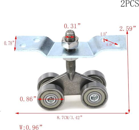 2 قطعة 4 عجلات عربة تجميع بكرات الفولاذ المقاوم للصدأ عربة تجميع بكرات مع M8 بولت تحمل عربة تجميع بكرات لانزلاق الباب in Kuwait