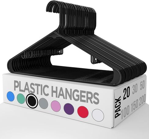Utopia Home Plastic Hangers 50 Pack - Clothes Hanger with Hooks - Durable & Space Saving Coat Hanger - Heavy Duty White Hangers - Skirt Hangers in Saudi Arabia