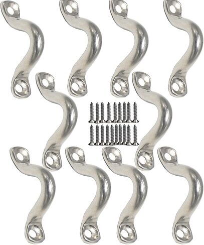 M3 316 Stainless Steel Bimini Boat Top PAD Eye, Eye Strap, Tie Down, Kayak Deck Loop, Suitable for Kayak Canoe Rigging, Marine Boat Hardware (Pack of 15) in Saudi Arabia